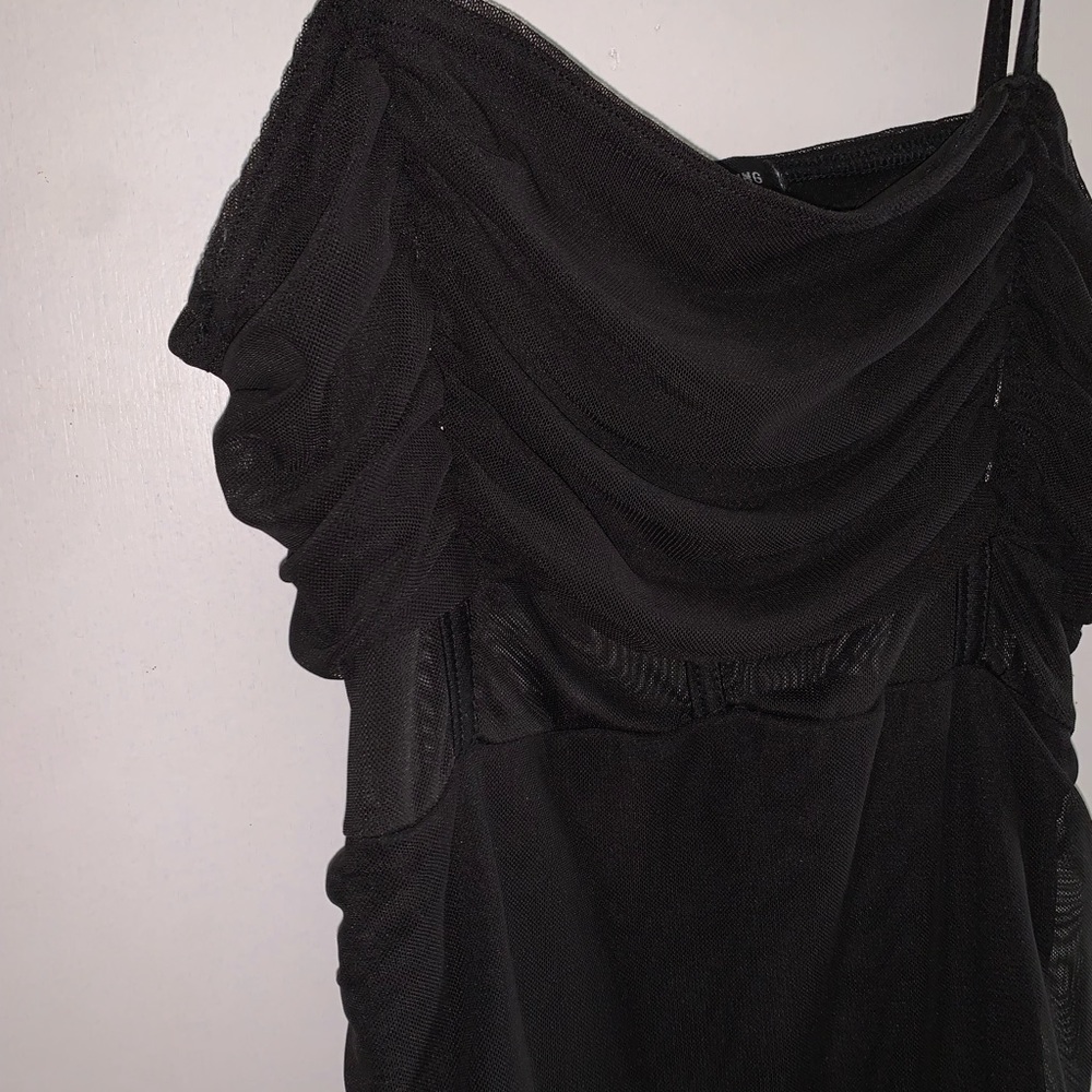 PrettyLittleThing Mesh Sexy Black Dress - Picture 7 of 7